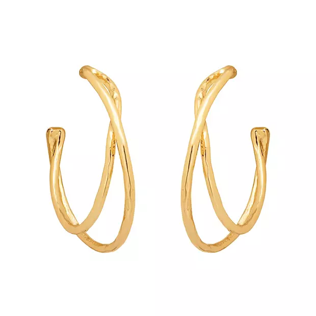 Sonoma Hammered Gold Hoop Earrings